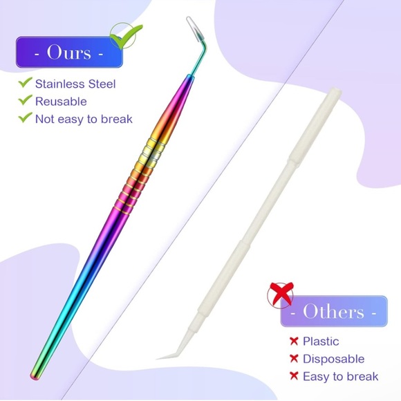Eyelash Lifting and Separating Tool - Rainbow Color - 2 Piece - Picture 2 of 7